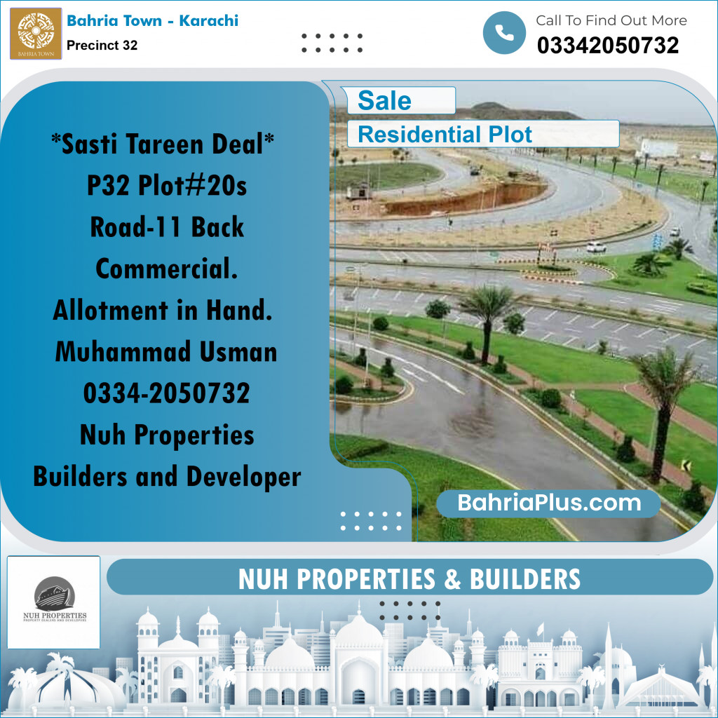 250 Sq. Yards Residential Plot for Sale in Precinct 32 - Bahria Town, Karachi - (BP-189408)