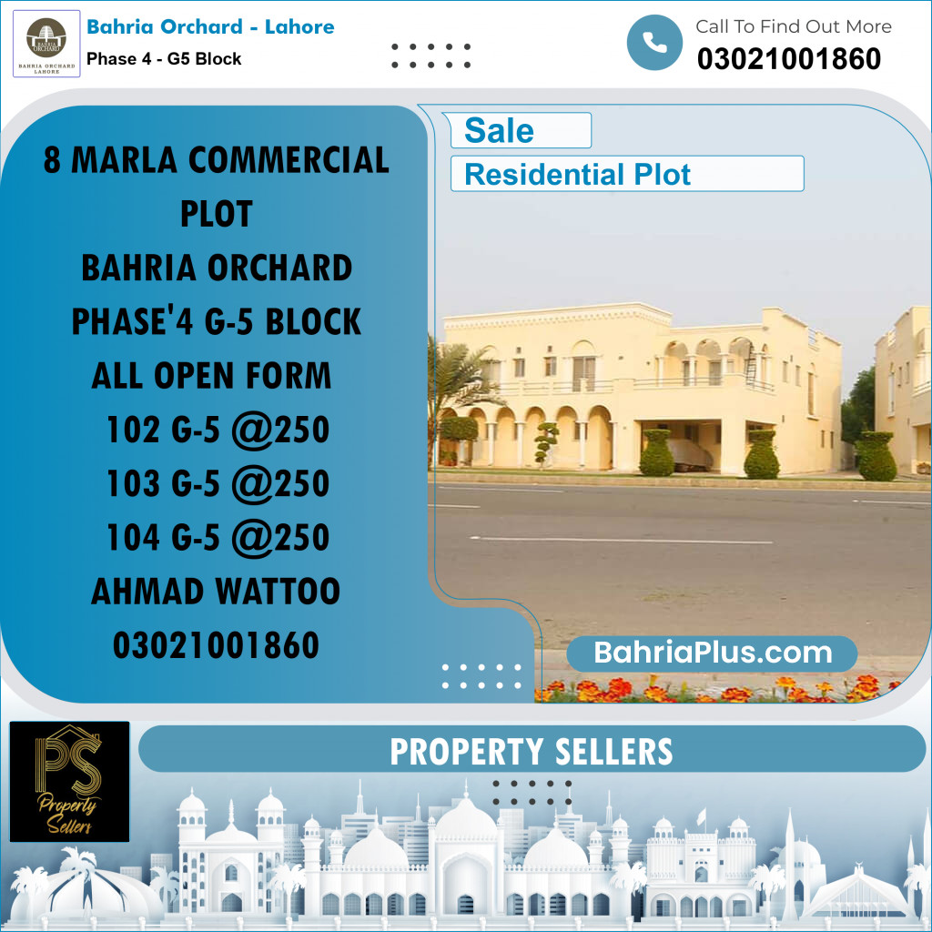 Residential Plot for Sale in Phase 4 - G5 Block -  Bahria Orchard, Lahore - (BP-189430)