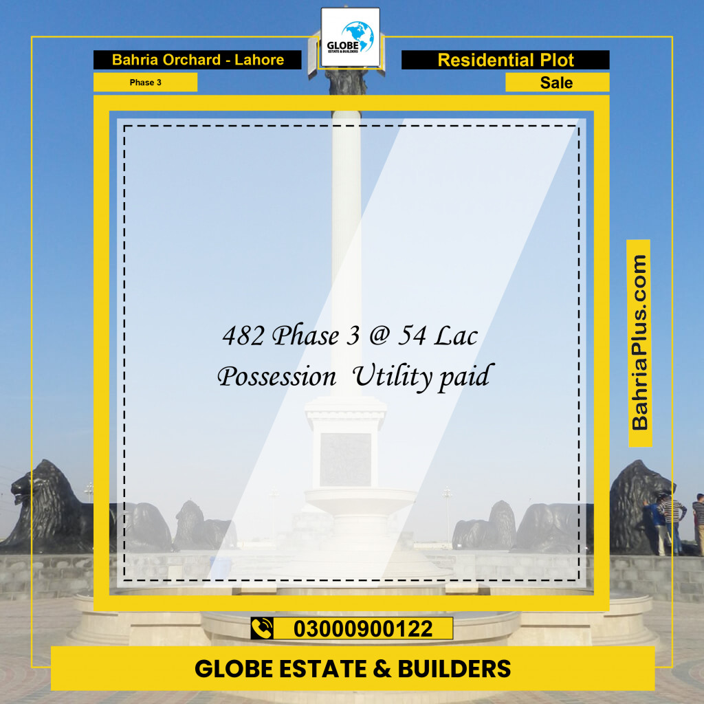 Residential Plot for Sale in Phase 3 -  Bahria Orchard, Lahore - (BP-189449)