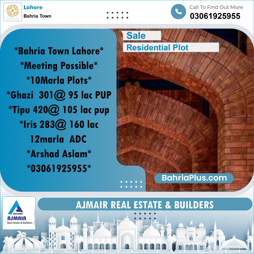 Residential Plot for Sale in Bahria Town, Lahore - (BP-189452)