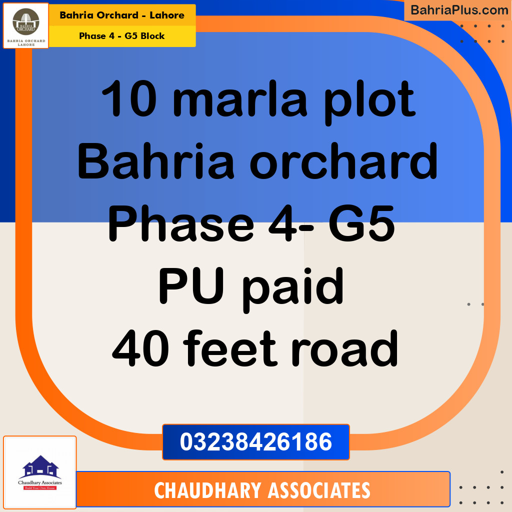 Residential Plot for Sale in Phase 4 - G5 Block -  Bahria Orchard, Lahore - (BP-189487)
