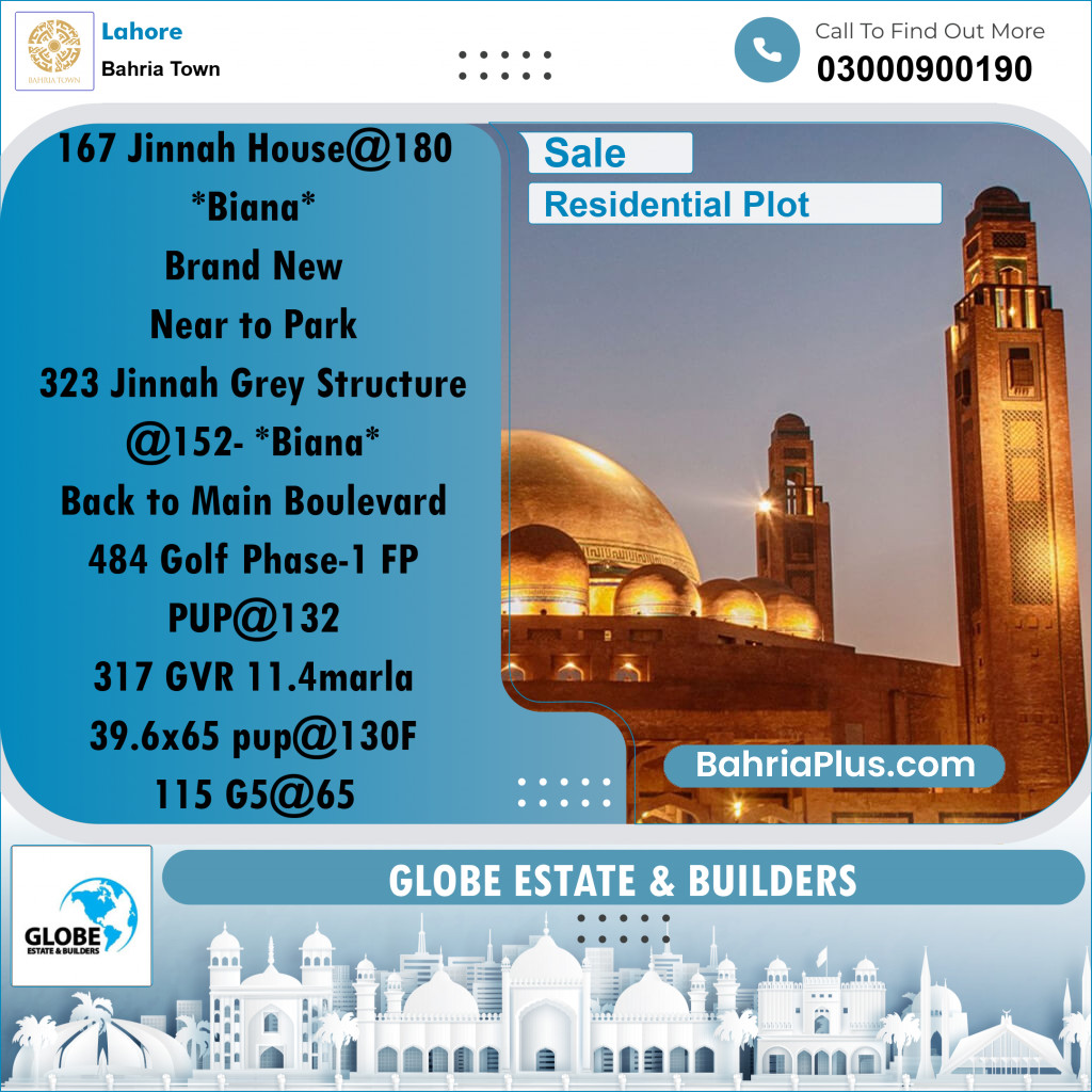 Residential Plot for Sale in Bahria Town, Lahore - (BP-189498)