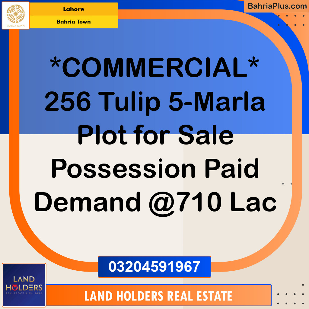 Commercial Plot for Sale in Bahria Town, Lahore - (BP-189513)