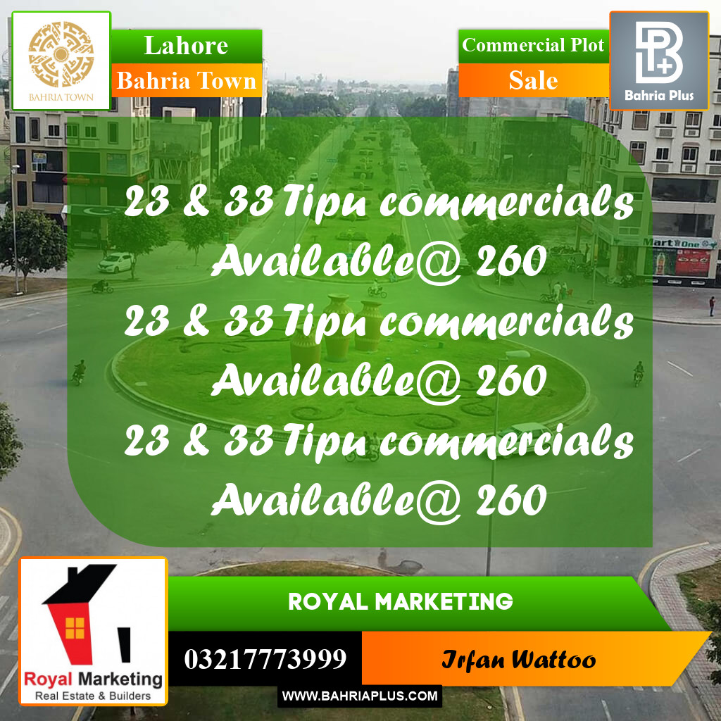 Commercial Plot for Sale in Bahria Town, Lahore - (BP-189514)