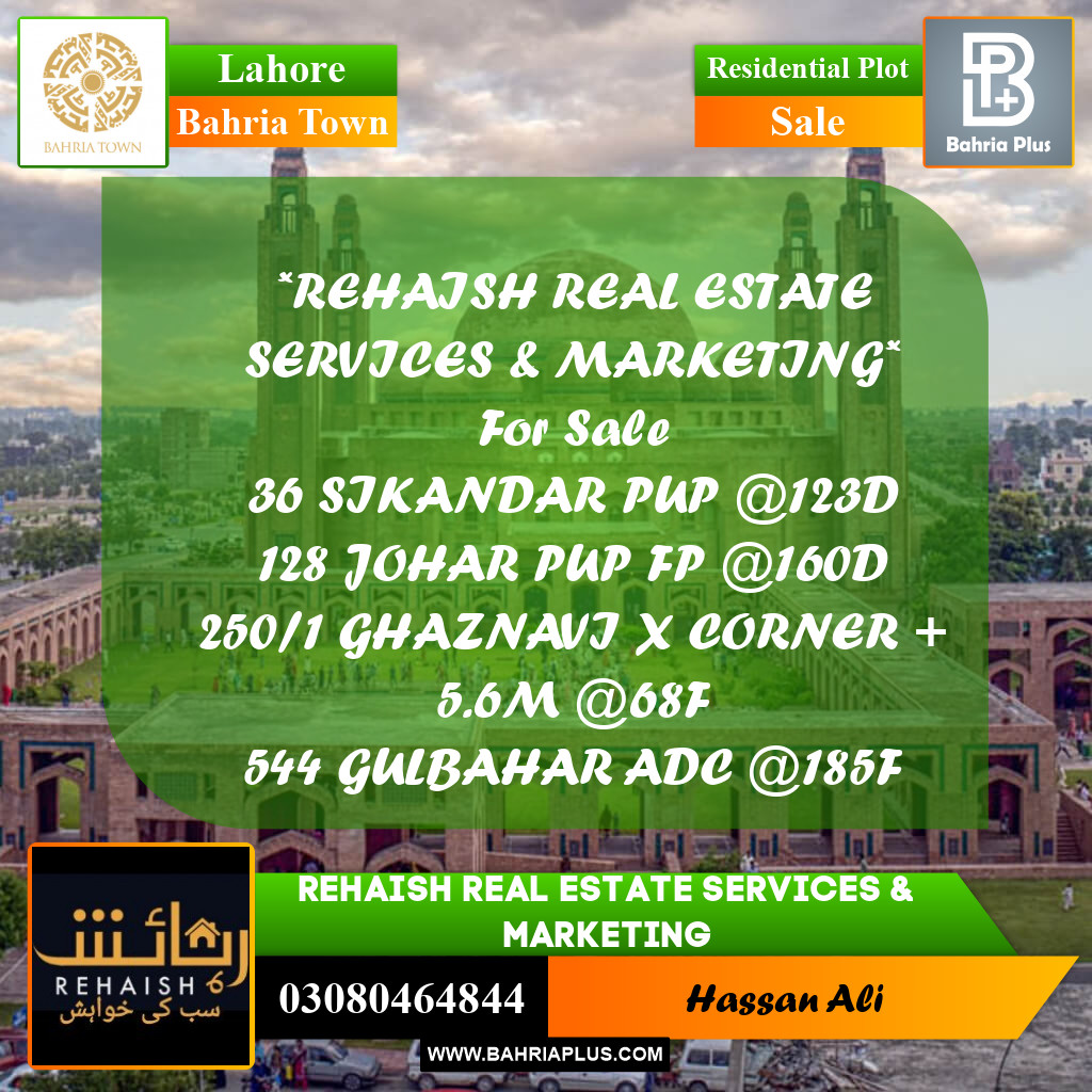 Residential Plot for Sale in Bahria Town, Lahore - (BP-189515)