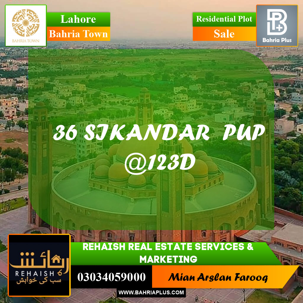 Residential Plot for Sale in Bahria Town, Lahore - (BP-189523)