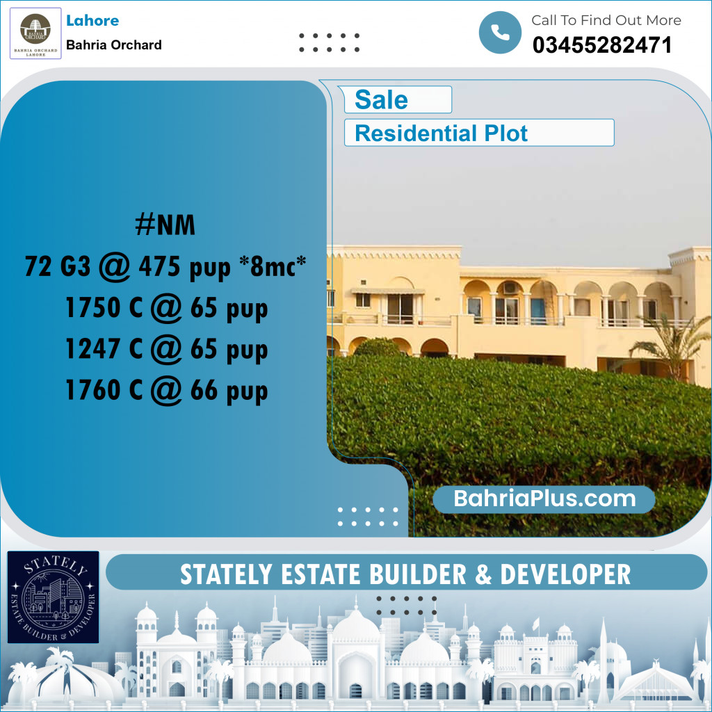 Residential Plot for Sale in Bahria Orchard, Lahore - (BP-189534)