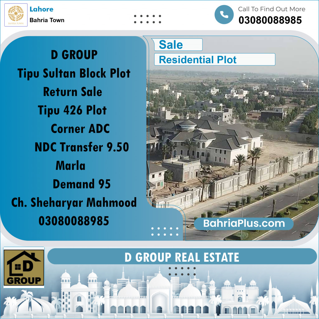 Residential Plot for Sale in Bahria Town, Lahore - (BP-189544)