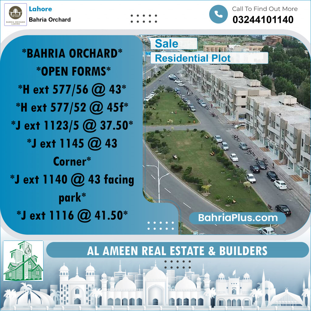 Residential Plot for Sale in Bahria Orchard, Lahore - (BP-189552)