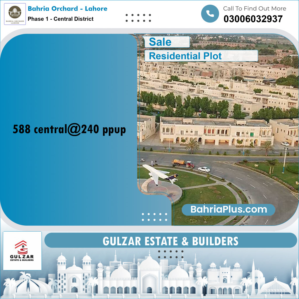 Residential Plot for Sale in Phase 1 - Central District - Bahria Orchard, Lahore - (BP-189566)