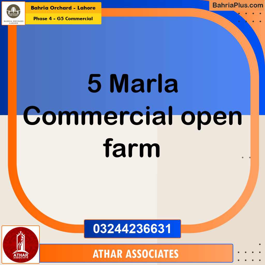 Commercial Plot for Sale in Phase 4 - G5 Commercial - Bahria Orchard, Lahore - (BP-189571)