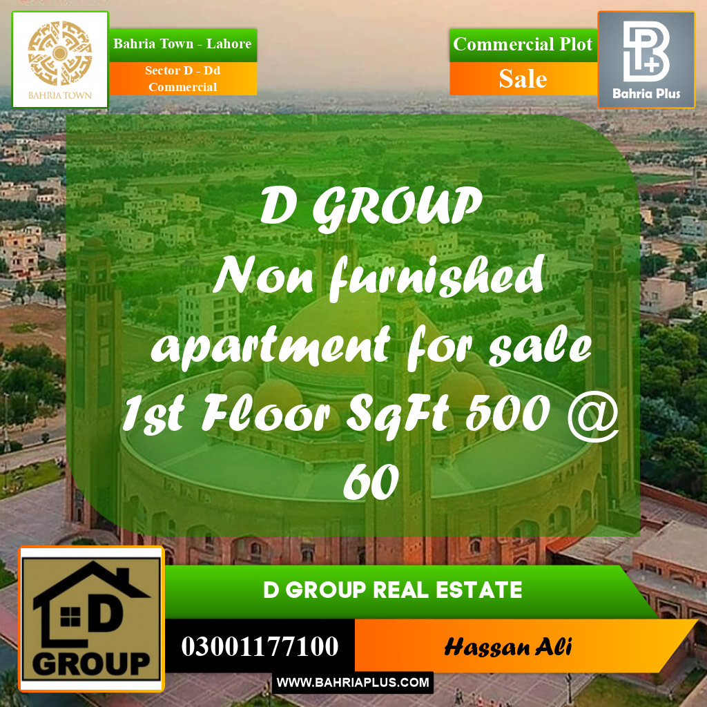 Commercial Plot for Sale in Sector D - DD Commercial -  Bahria Town, Lahore - (BP-189596)