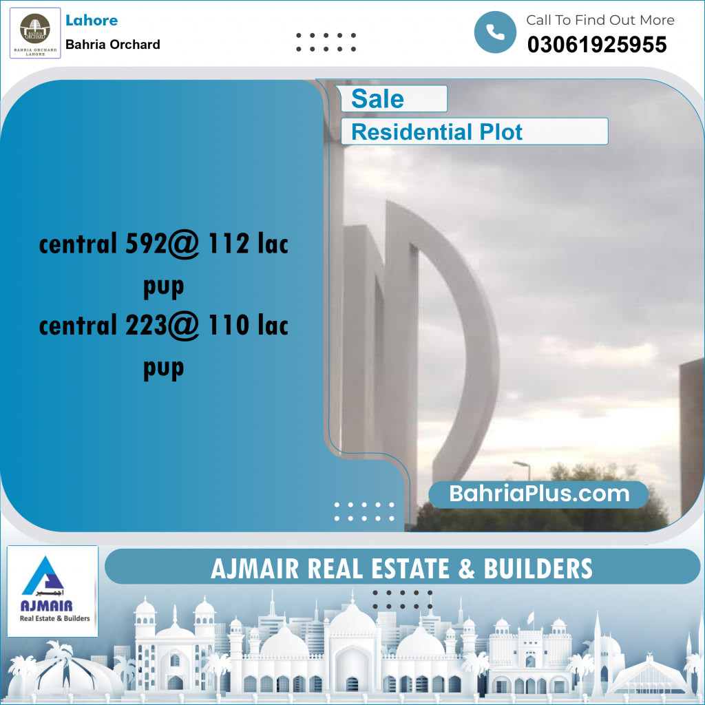 Residential Plot for Sale in Bahria Orchard, Lahore - (BP-189612)