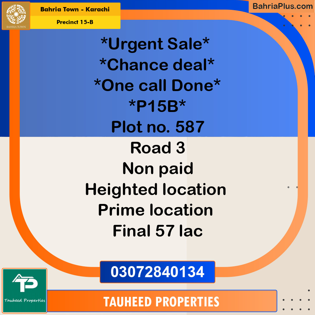 125 Sq. Yards Residential Plot for Sale in Precinct 15-B -  Bahria Town, Karachi - (BP-189618)