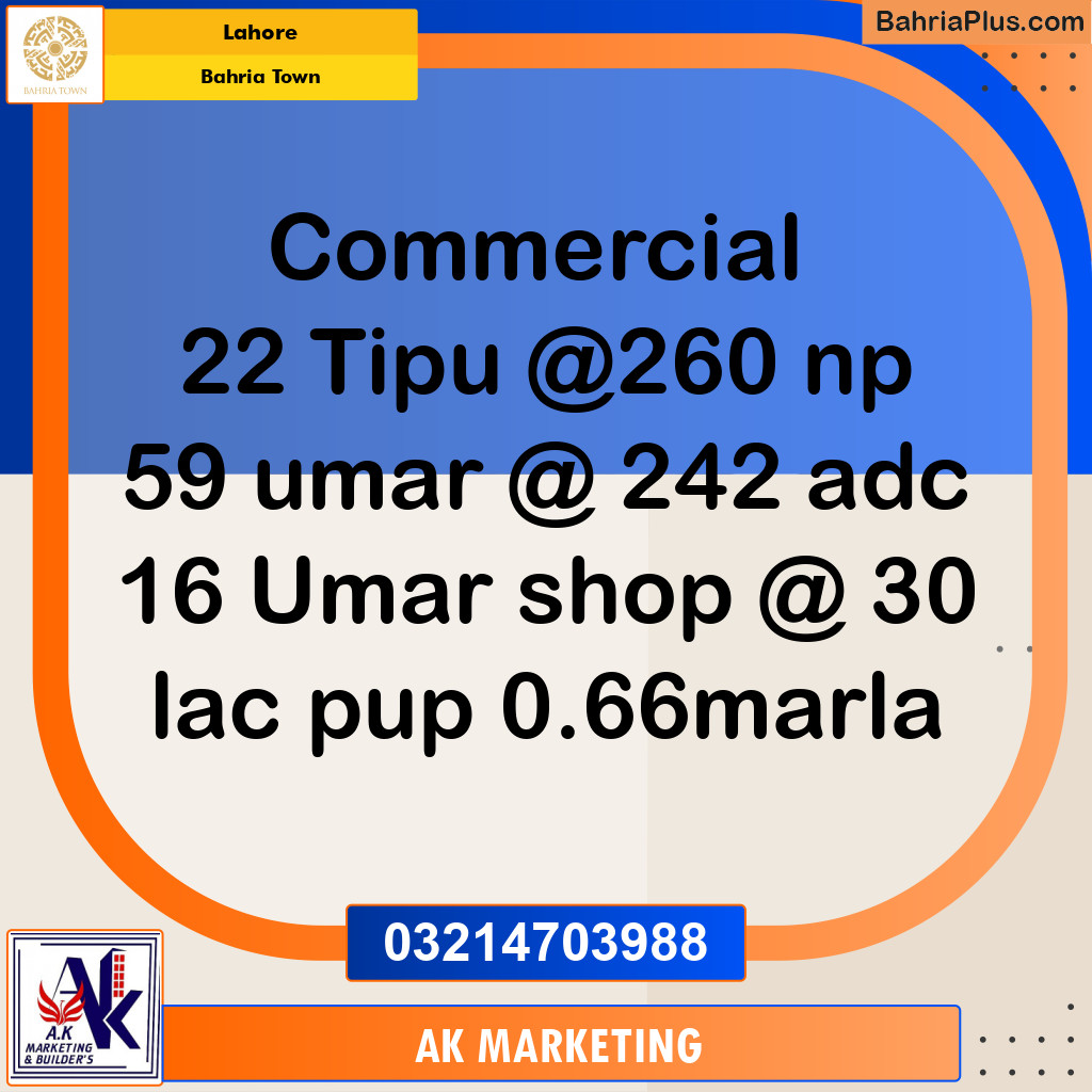 Commercial Plot for Sale in Bahria Town, Lahore - (BP-189651)