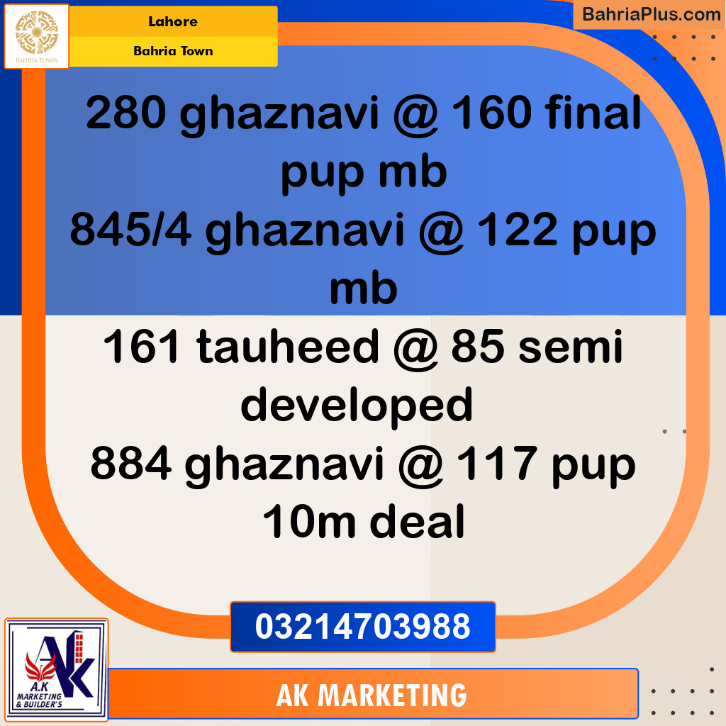 Residential Plot for Sale in Bahria Town, Lahore - (BP-189660)