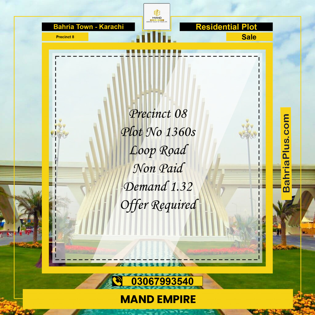 250 Sq. Yards Residential Plot for Sale in Precinct 8 -  Bahria Town, Karachi - (BP-189695)
