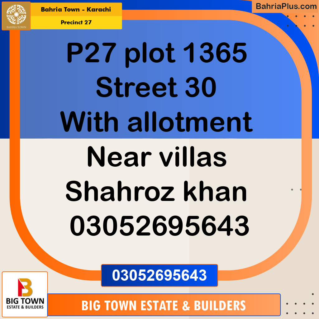 Residential Plot for Sale in Precinct 27 -  Bahria Town, Karachi - (BP-189716)