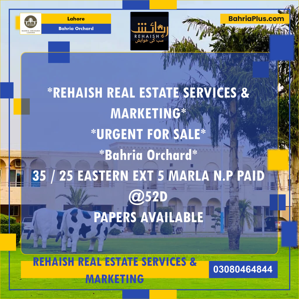 Residential Plot for Sale in Bahria Orchard, Lahore - (BP-189719)