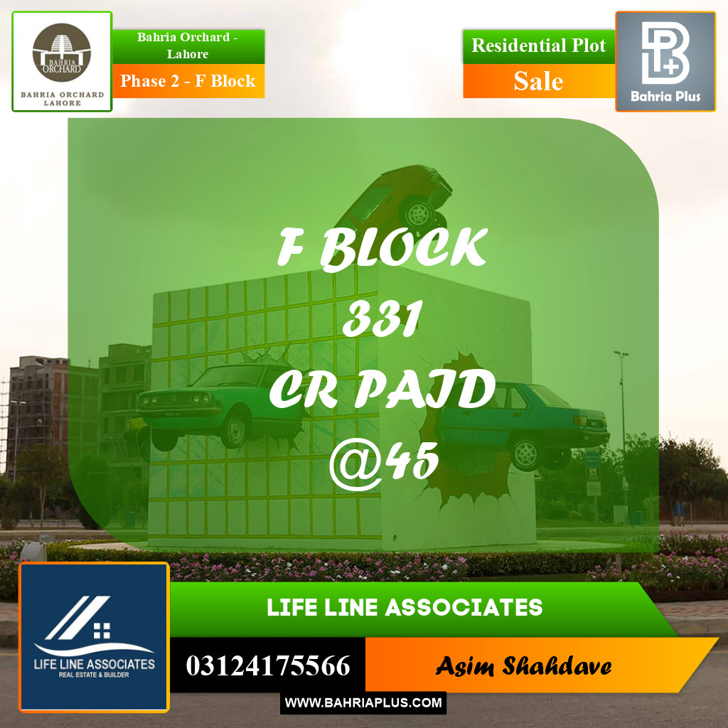 Residential Plot for Sale in Phase 2 - F Block -  Bahria Orchard, Lahore - (BP-189764)