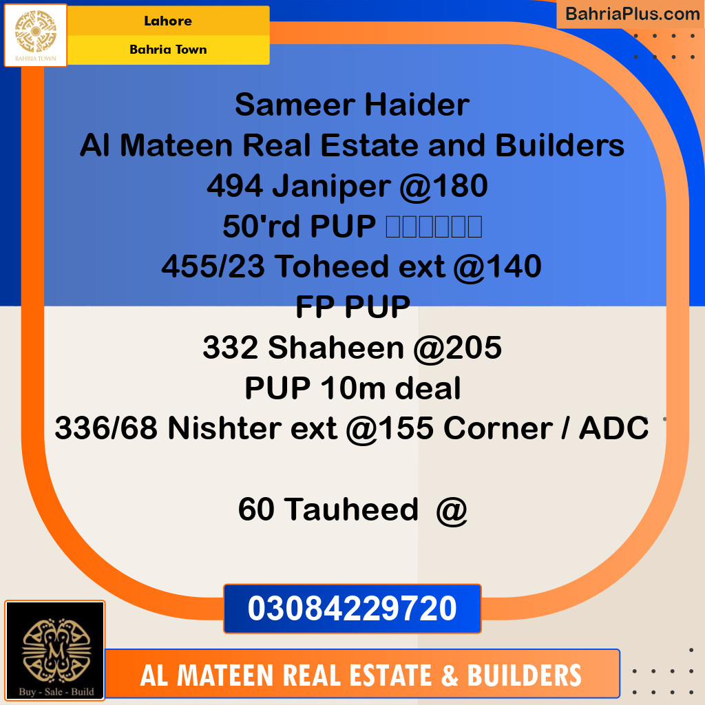 Residential Plot for Sale in Bahria Town, Lahore - (BP-189767)