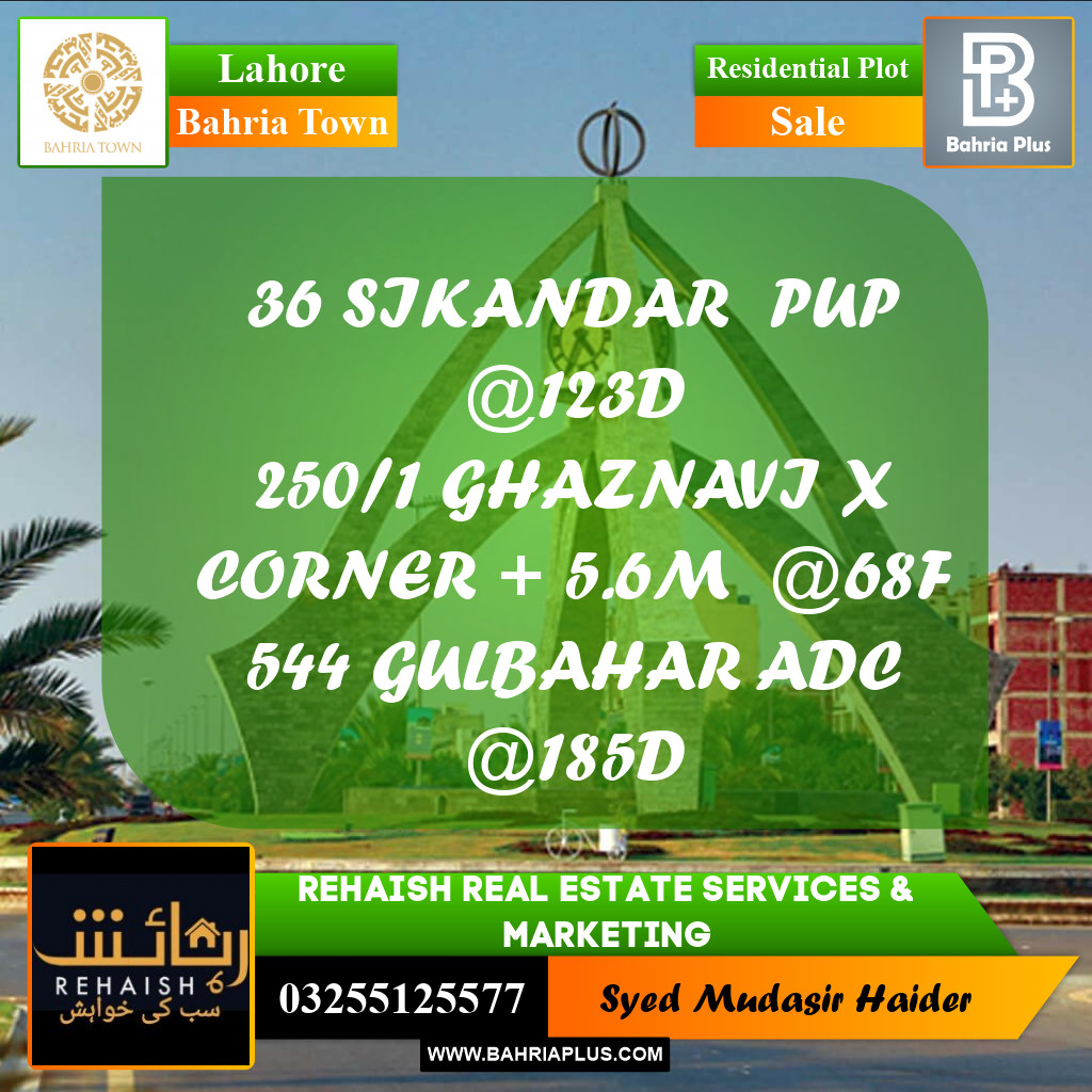 Residential Plot for Sale in Bahria Town, Lahore - (BP-189779)