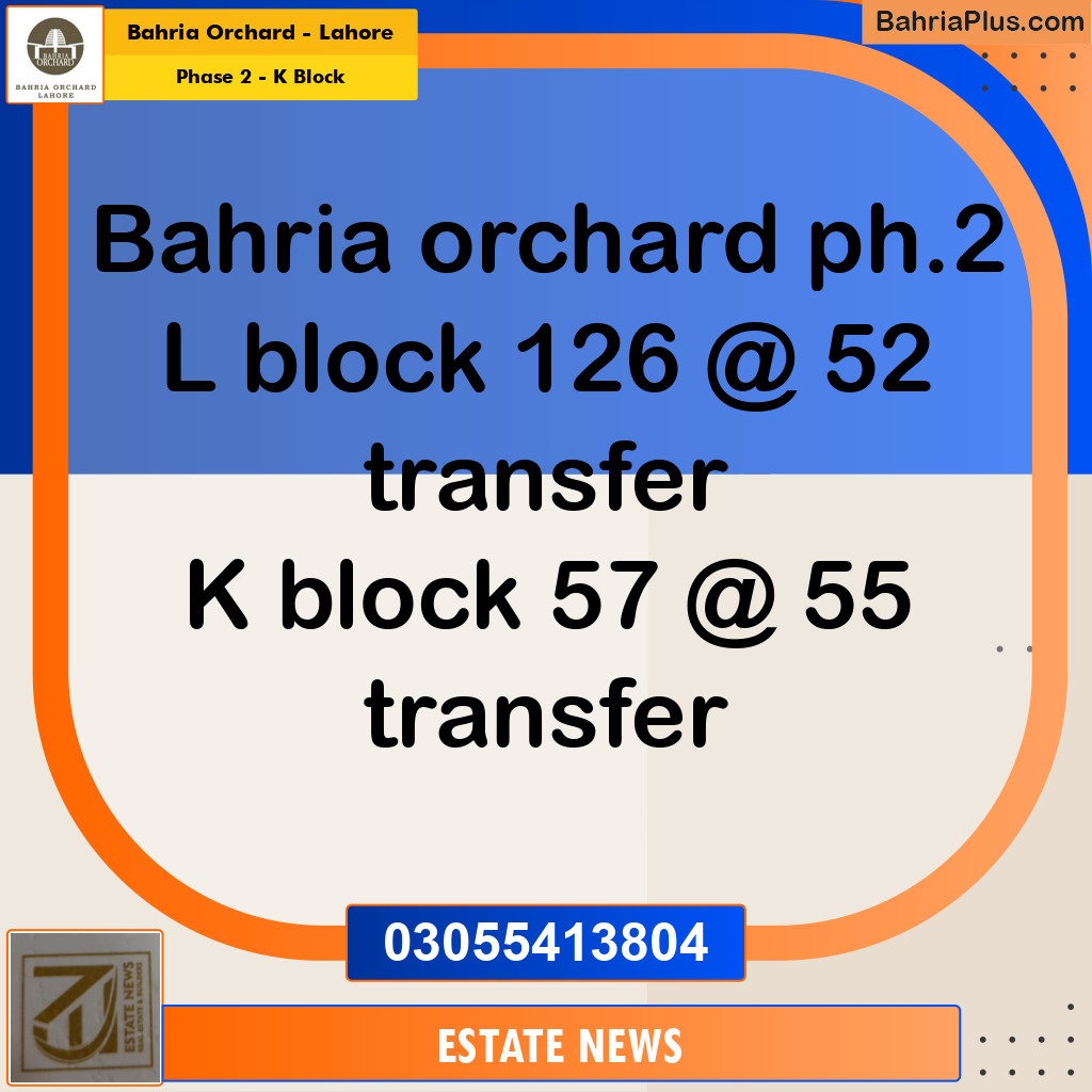Residential Plot for Sale in Phase 2 - K Block -  Bahria Orchard, Lahore - (BP-189795)