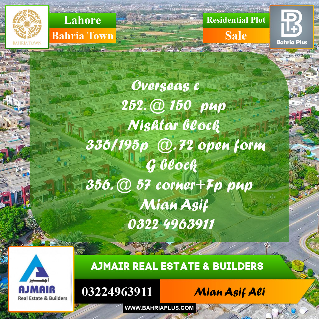 Residential Plot for Sale in Bahria Town, Lahore - (BP-189797)