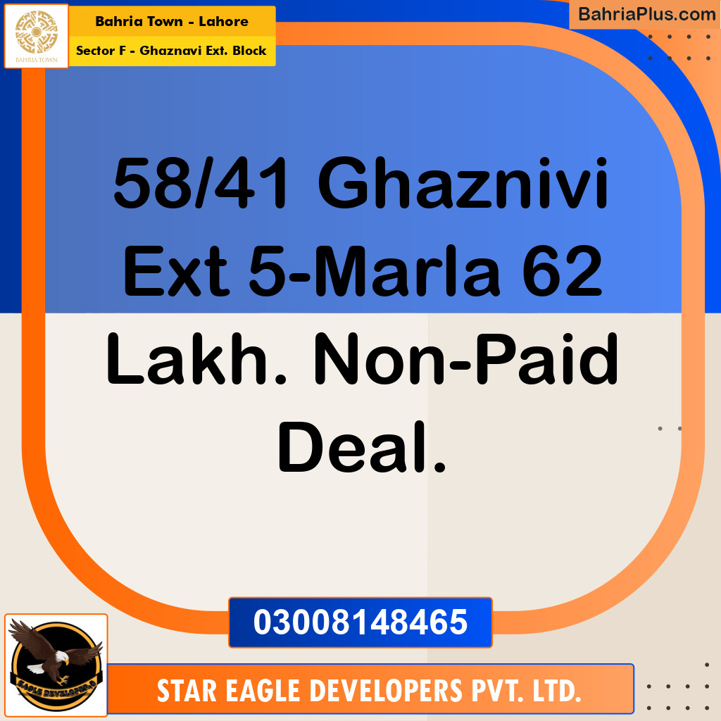 Residential Plot for Sale in Sector F - Ghaznavi Ext. Block - Bahria Town, Lahore - (BP-189817)