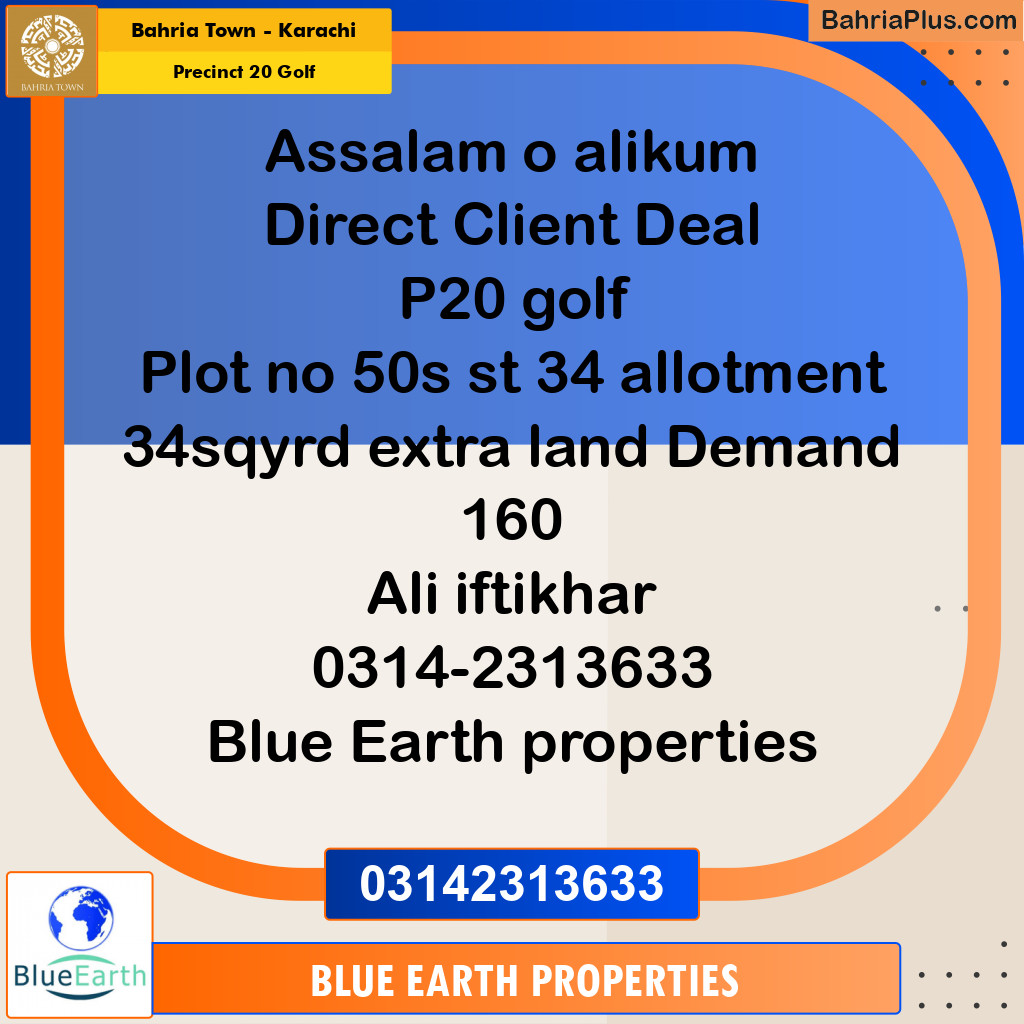 534 Sq. Yards Residential Plot for Sale in Precinct 20 Golf -  Bahria Town, Karachi - (BP-189837)