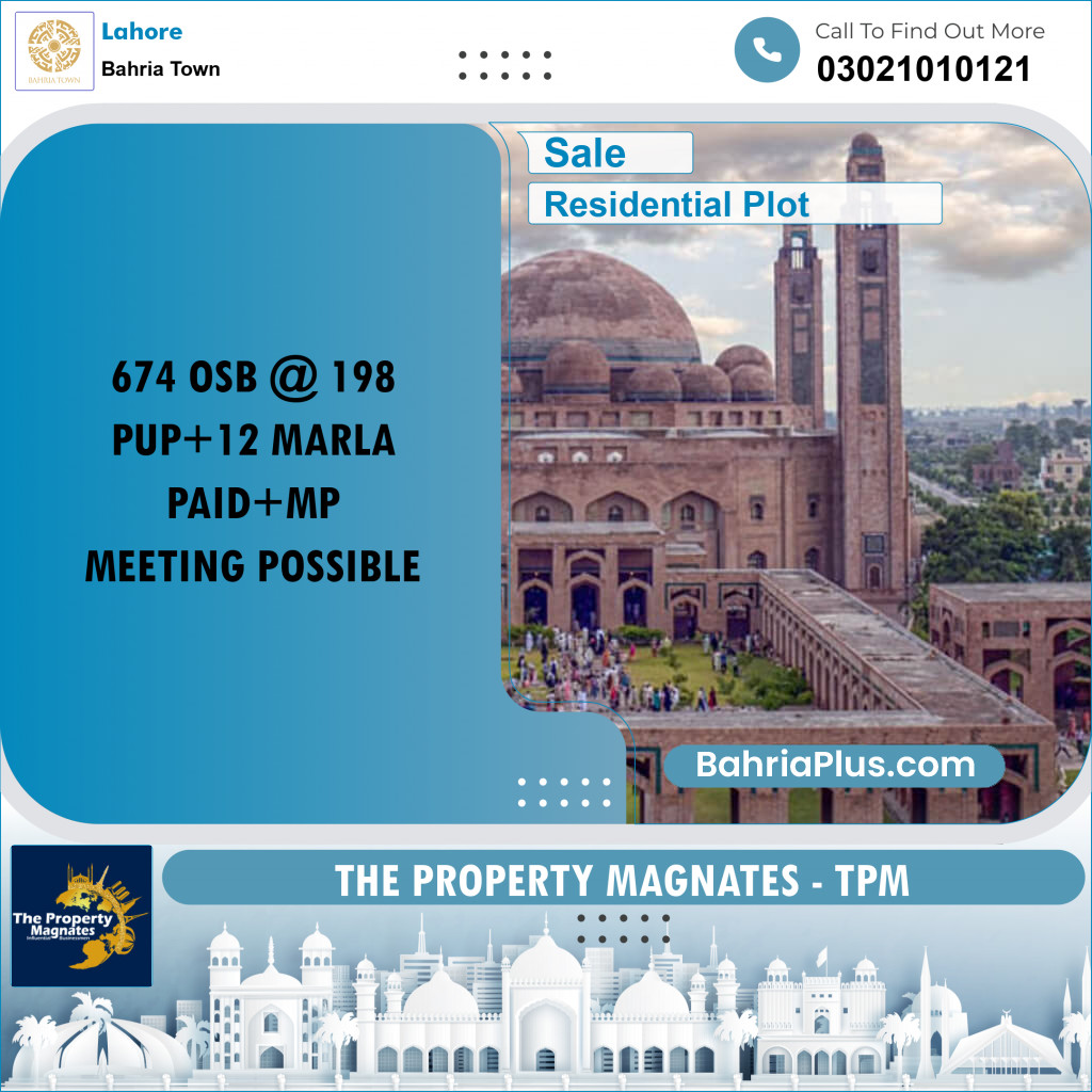 Residential Plot for Sale in Bahria Town, Lahore - (BP-189839)