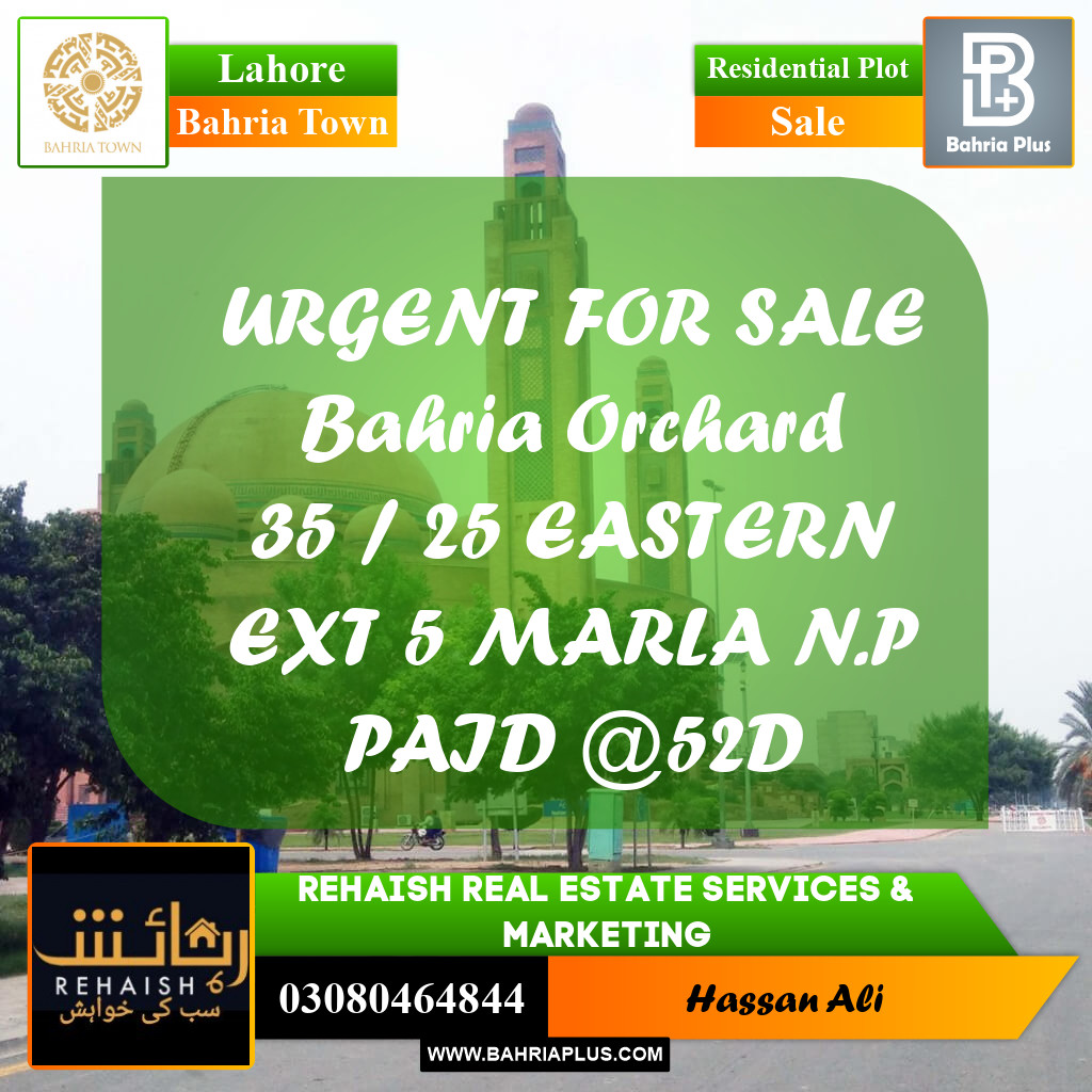 Residential Plot for Sale in Bahria Town, Lahore - (BP-189870)