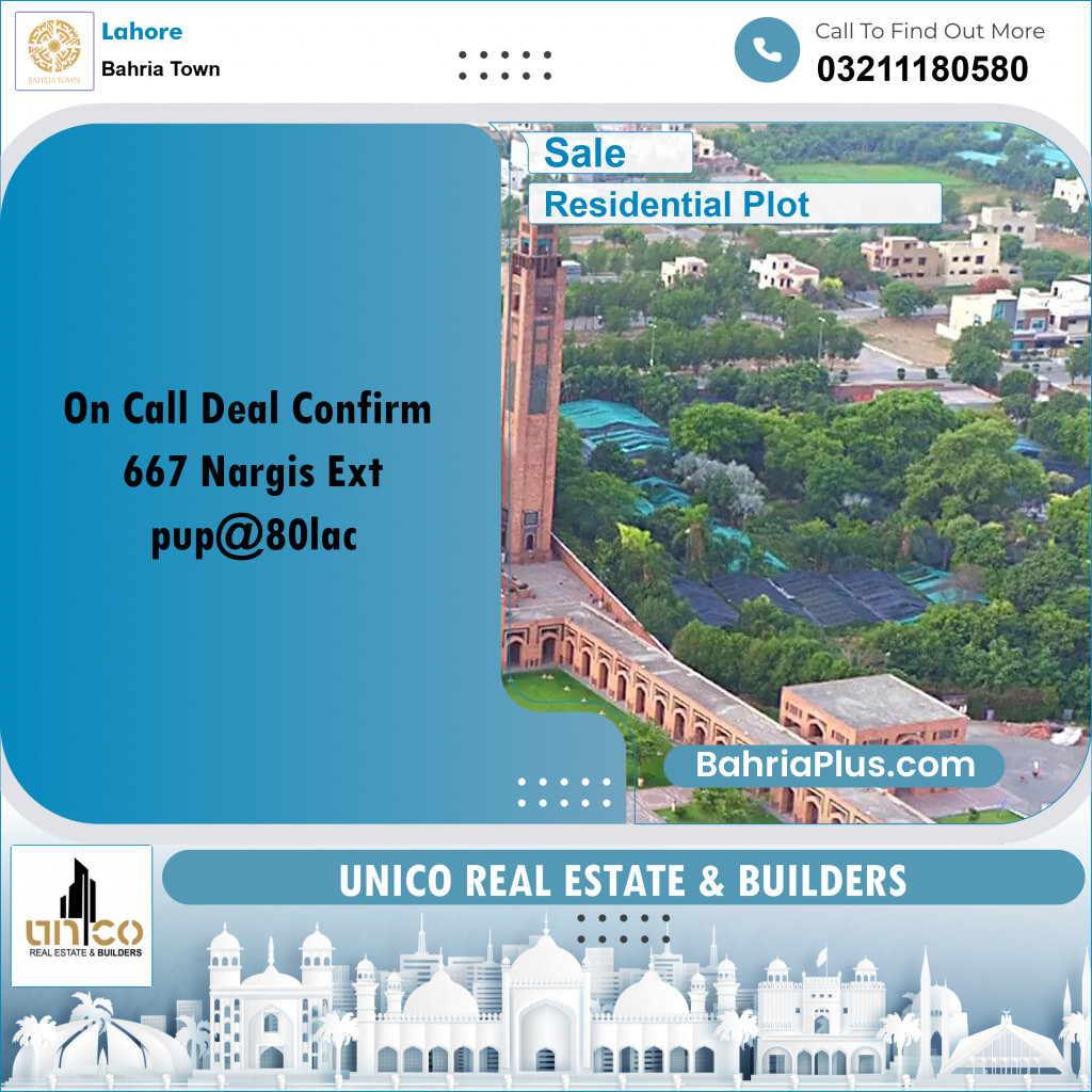 Residential Plot for Sale in Bahria Town, Lahore - (BP-189871)