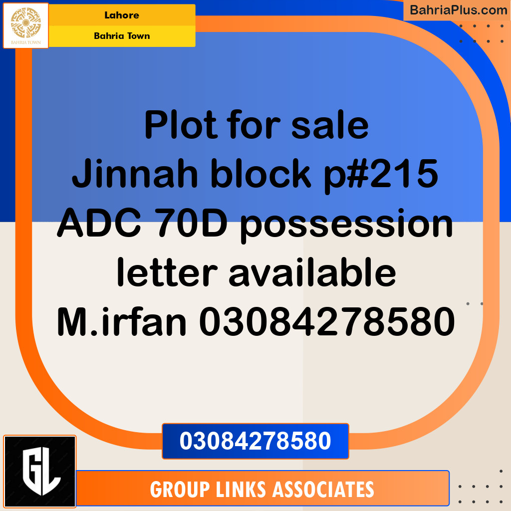 Residential Plot for Sale in Bahria Town, Lahore - (BP-189890)