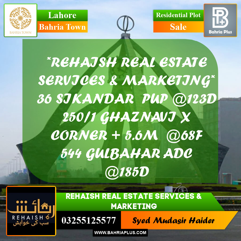 Residential Plot for Sale in Bahria Town, Lahore - (BP-189904)