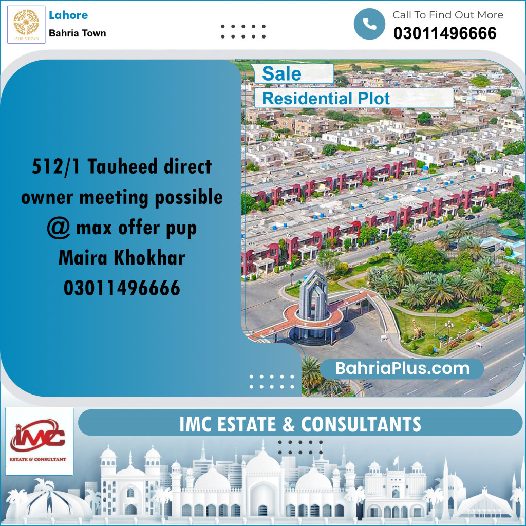 Residential Plot for Sale in Bahria Town, Lahore - (BP-189908)