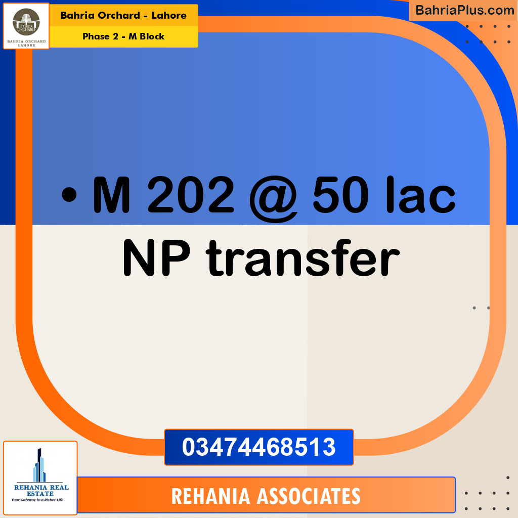 Residential Plot for Sale in Phase 2 - M Block -  Bahria Orchard, Lahore - (BP-189965)