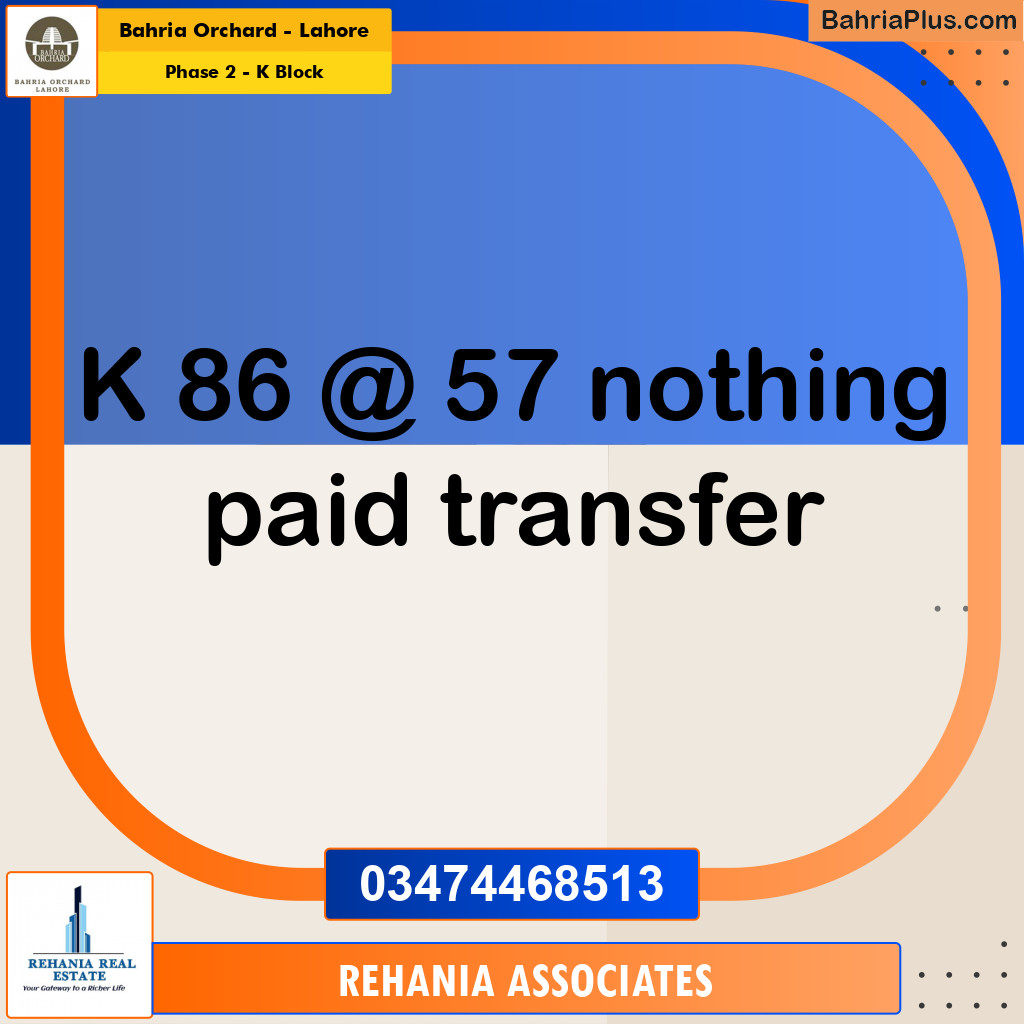 Residential Plot for Sale in Phase 2 - K Block -  Bahria Orchard, Lahore - (BP-189970)