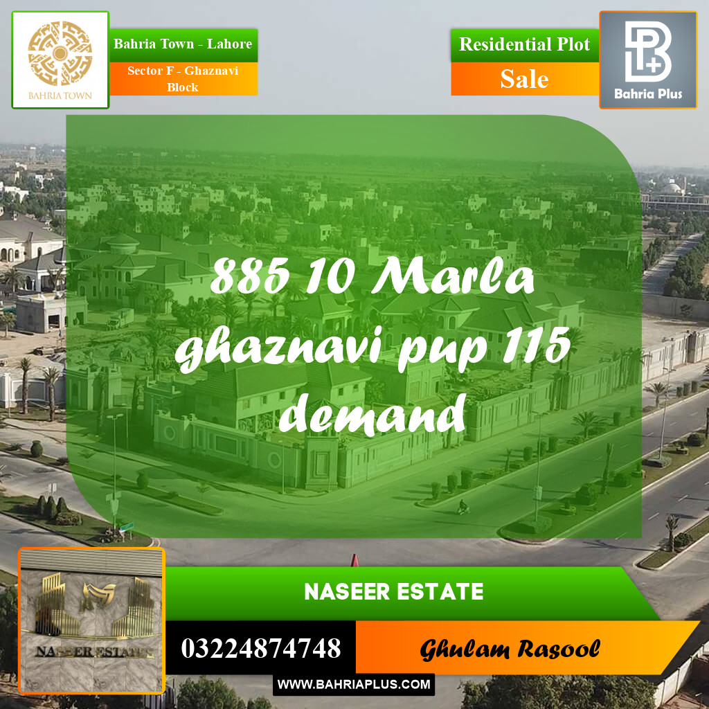 Residential Plot for Sale in Sector F - Ghaznavi Block - Bahria Town, Lahore - (BP-190002)