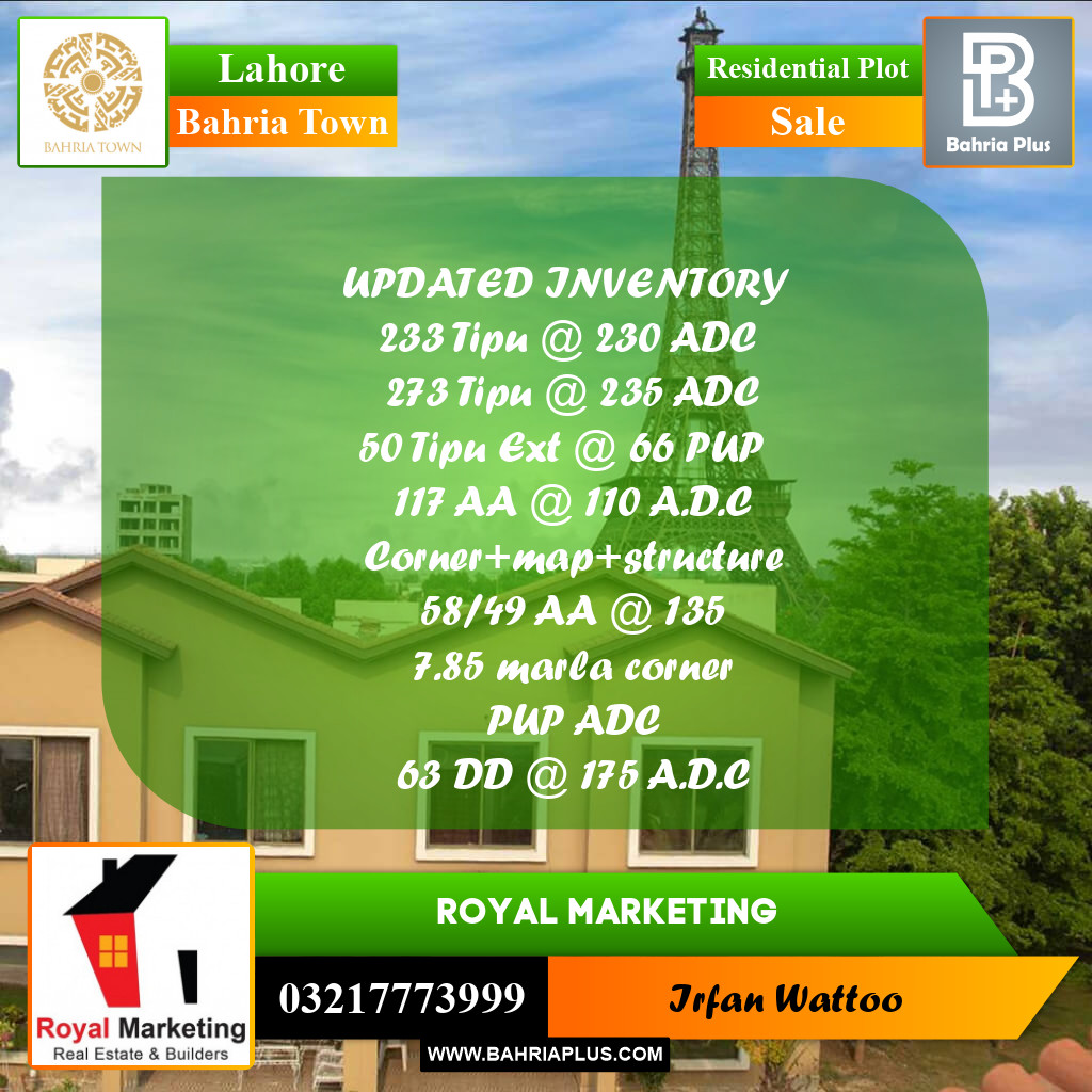 Residential Plot for Sale in Bahria Town, Lahore - (BP-190003)