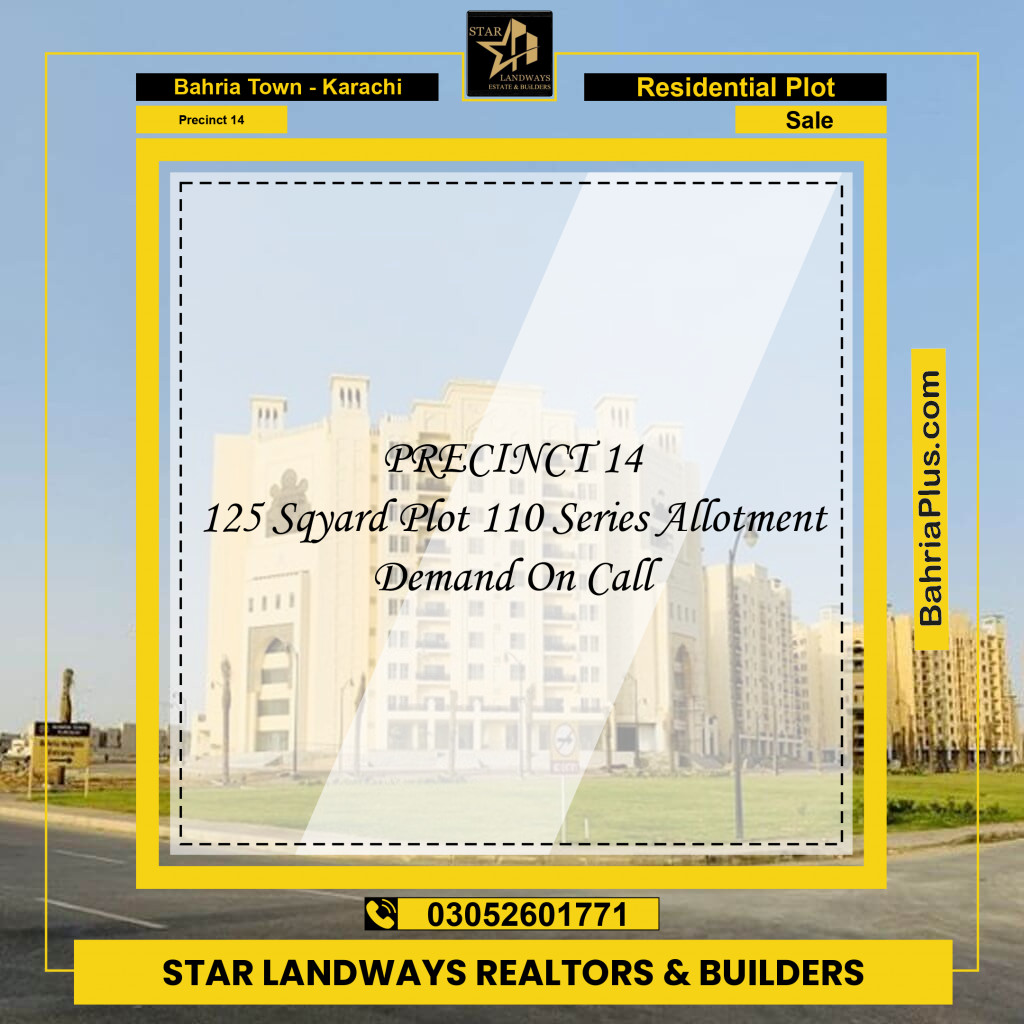 125 Sq. Yards Residential Plot for Sale in Precinct 14 -  Bahria Town, Karachi - (BP-190011)