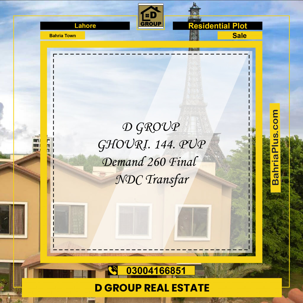 Residential Plot for Sale in Bahria Town, Lahore - (BP-190125)