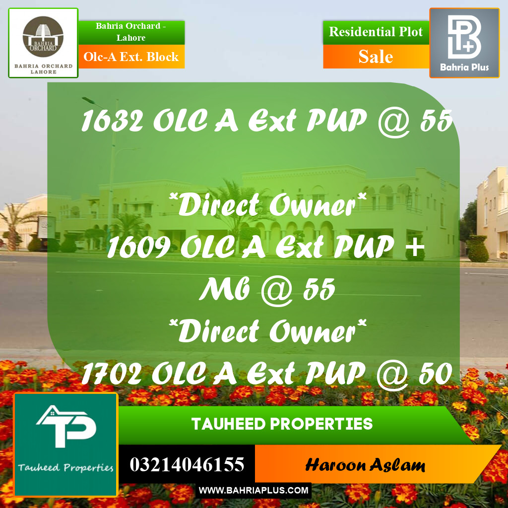 Residential Plot for Sale in OLC-A Ext. Block - Bahria Orchard, Lahore - (BP-190138)