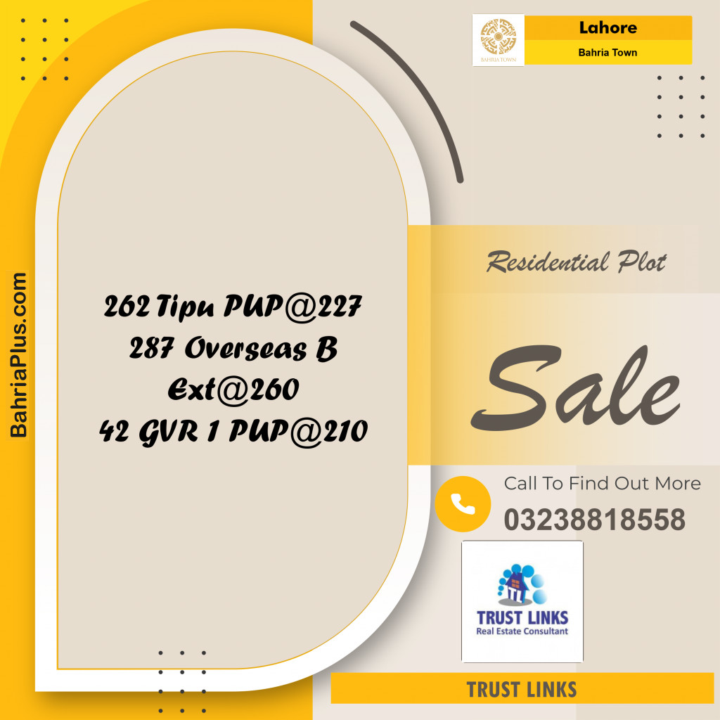 Residential Plot for Sale in Bahria Town, Lahore - (BP-190149)