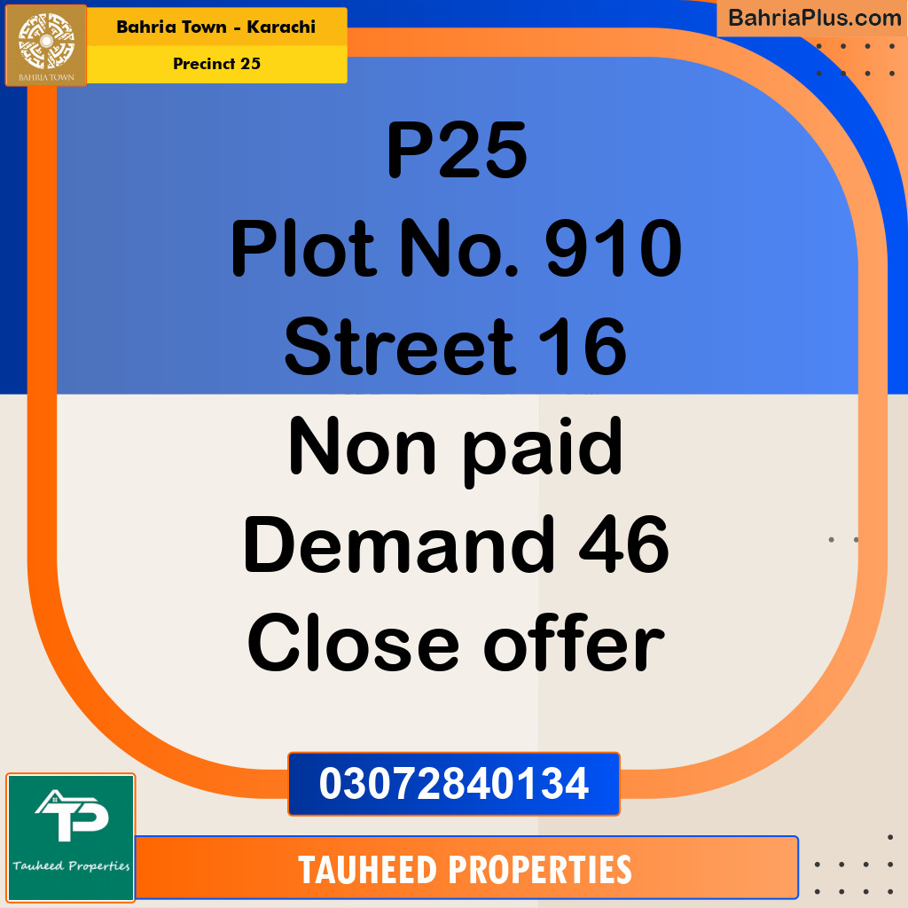125 Sq. Yards Residential Plot for Sale in Precinct 25 -  Bahria Town, Karachi - (BP-190170)