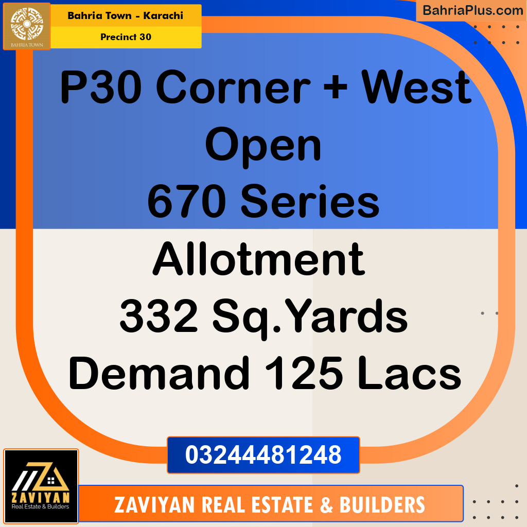 250 Sq. Yards Residential Plot for Sale in Precinct 30 -  Bahria Town, Karachi - (BP-190185)