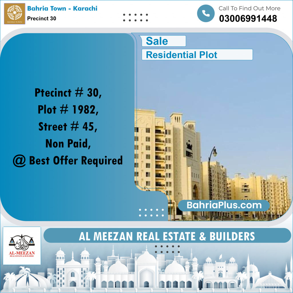 250 Sq. Yards Residential Plot for Sale in Precinct 30 -  Bahria Town, Karachi - (BP-190219)