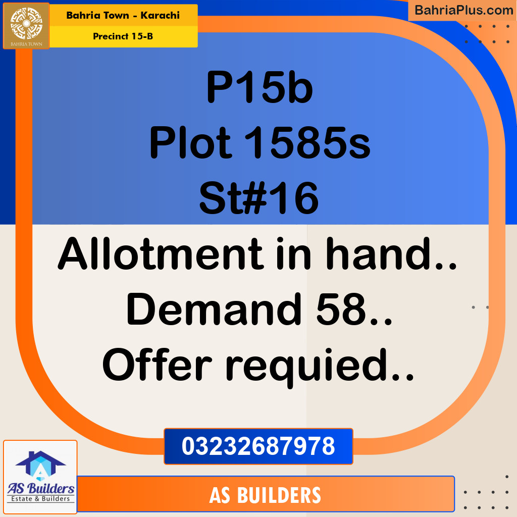 125 Sq. Yards Residential Plot for Sale in Precinct 15-B -  Bahria Town, Karachi - (BP-190222)