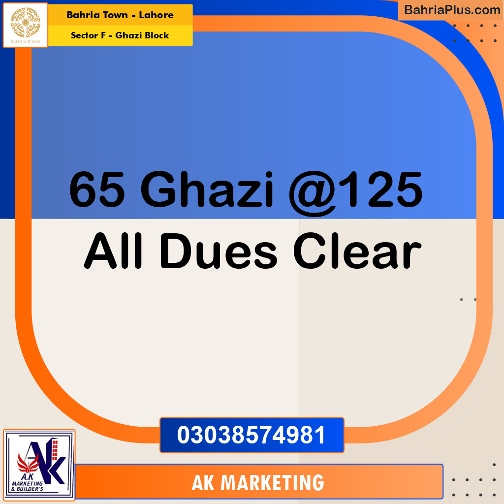 Residential Plot for Sale in Sector F - Ghazi Block - Bahria Town, Lahore - (BP-190250)