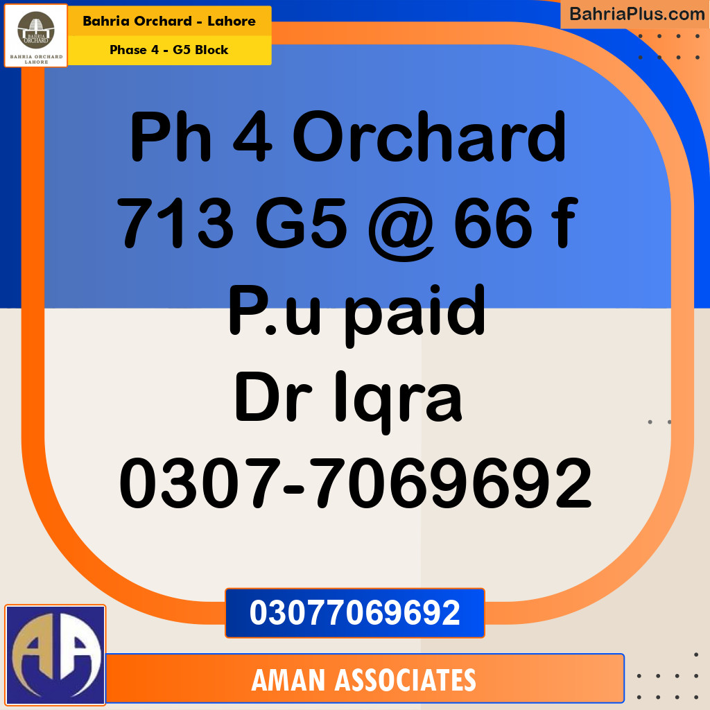 Residential Plot for Sale in Phase 4 - G5 Block -  Bahria Orchard, Lahore - (BP-190300)